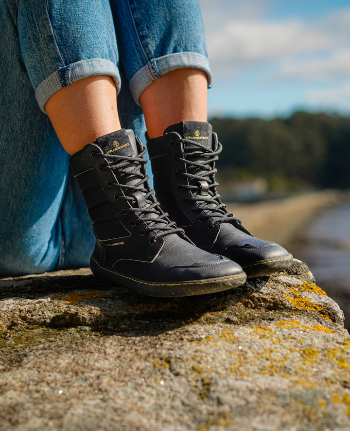 Minimal Black Vegan Barefoot Boots