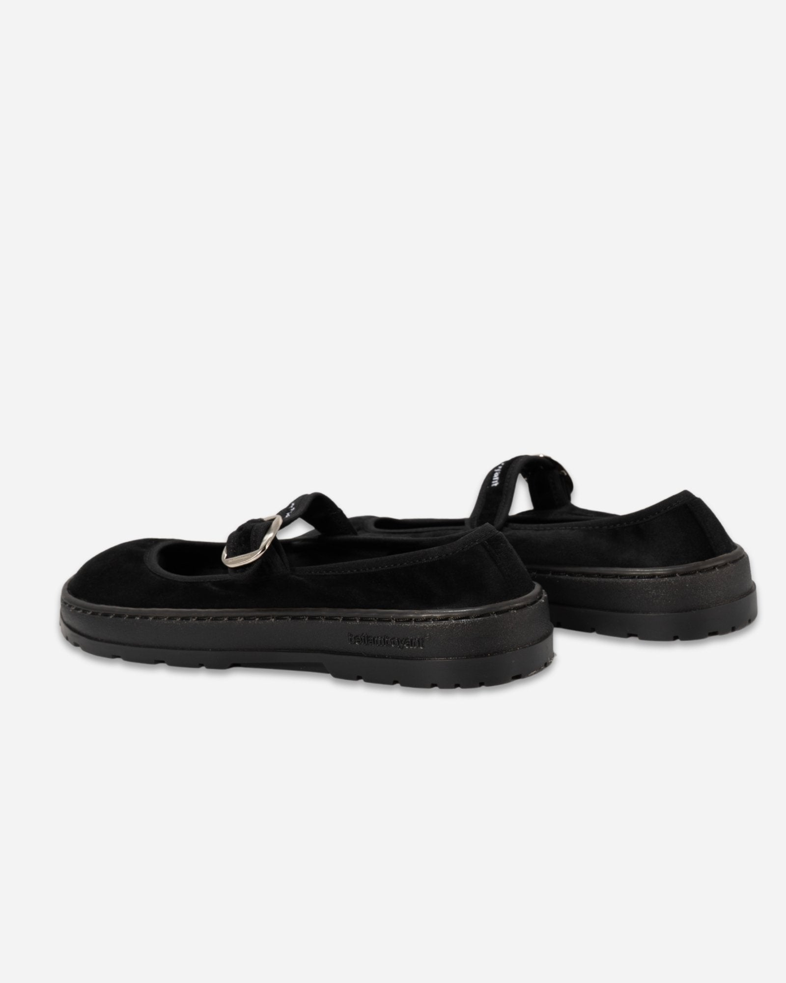 black ballerina barefoot mary jane beflamboyant rear view