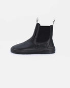 black-chelsea-boots-senses-side-view-barefoot-beflamboyant - BEFLAMBOYANT