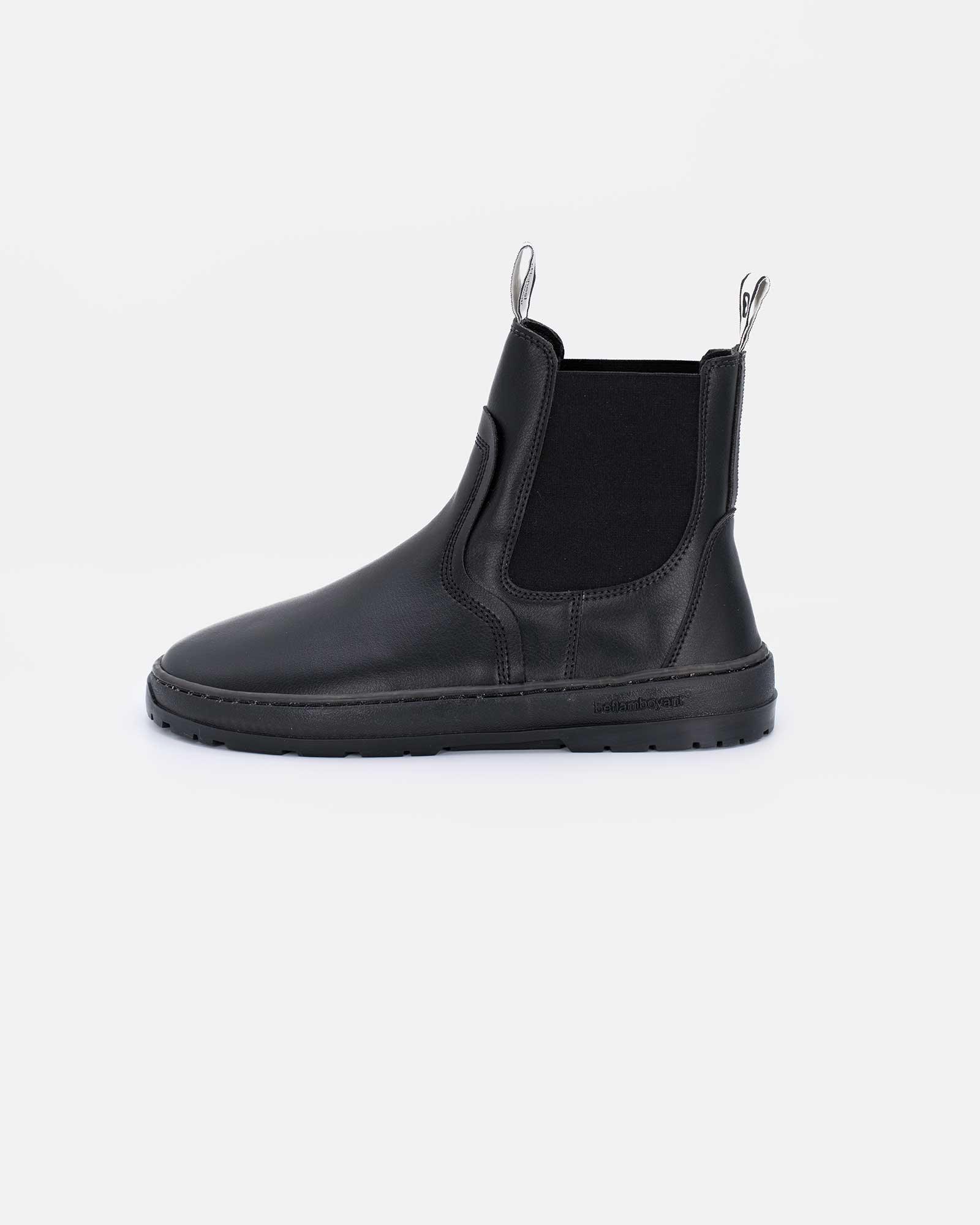 black-chelsea-boots-senses-side-view-barefoot-beflamboyant - BEFLAMBOYANT