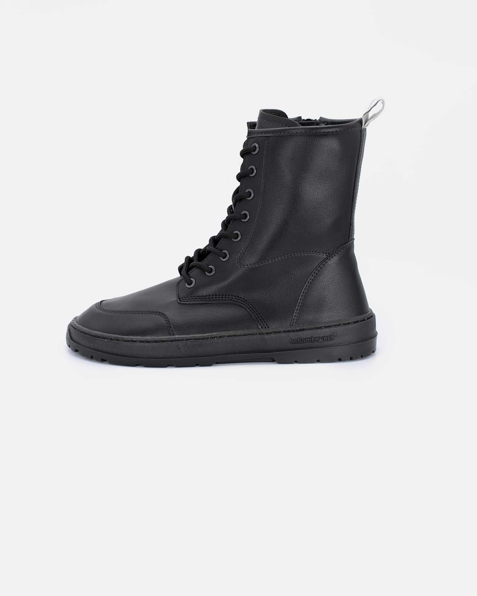 black-combat-boots-omega-side-view-barefoot-beflamboyant - BEFLAMBOYANT