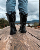 black-cowboy-barefoot-boots-dallas-beflamboyant-rear-view - BEFLAMBOYANT