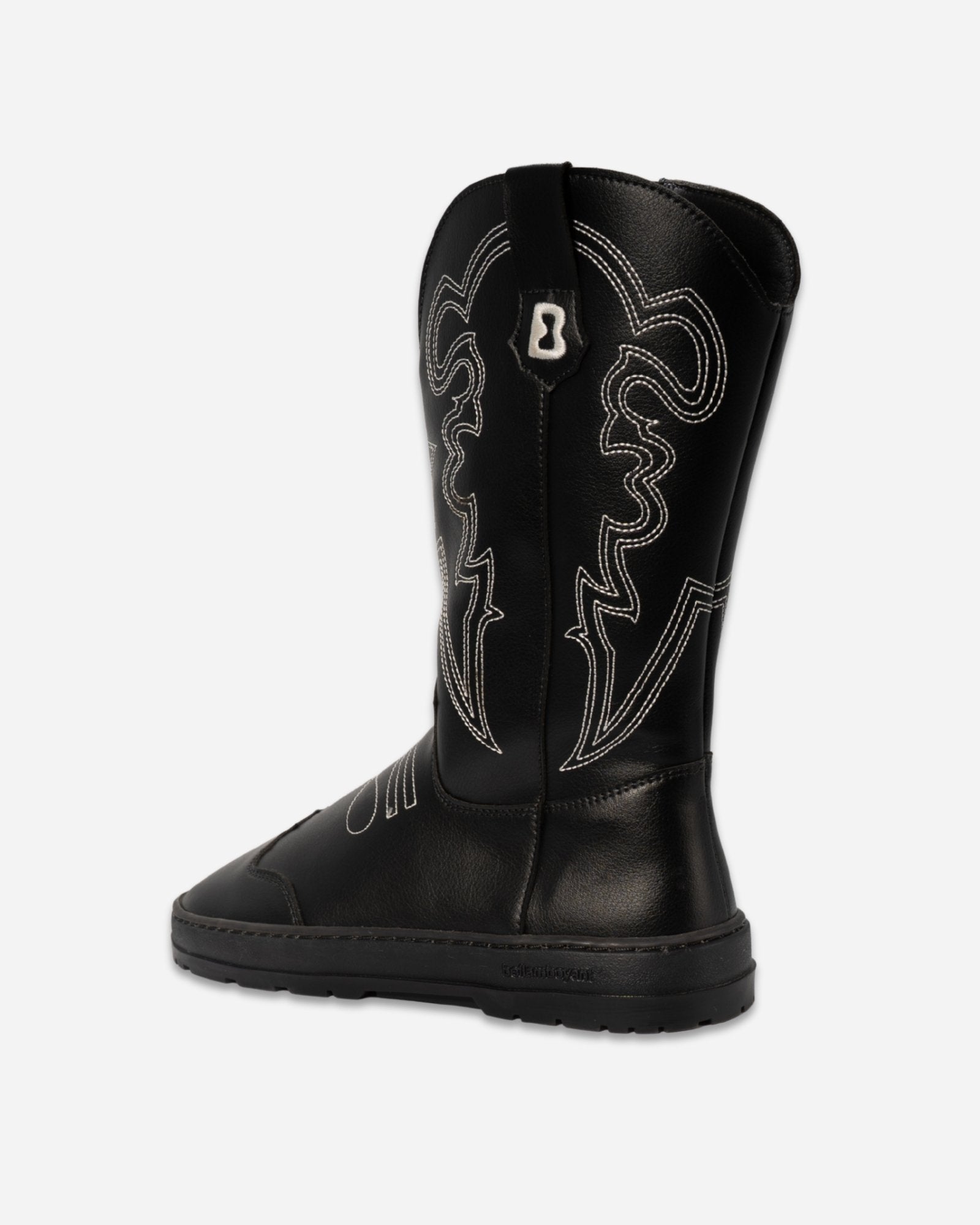 rear cowboy boots barefoot beflamboyant side view