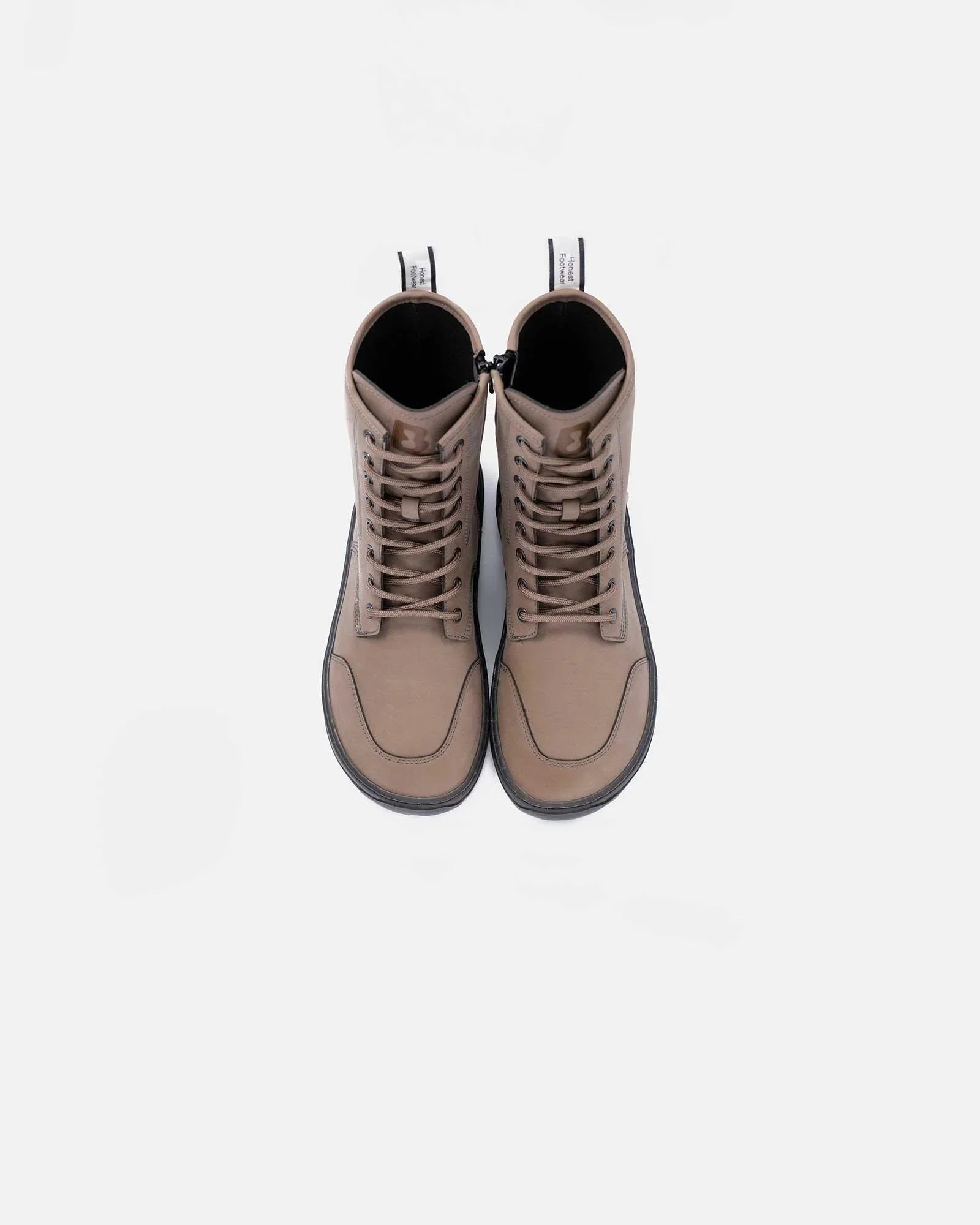 grey-combat-boots-omega-front-view-barefoot-beflamboyant - BEFLAMBOYANT
