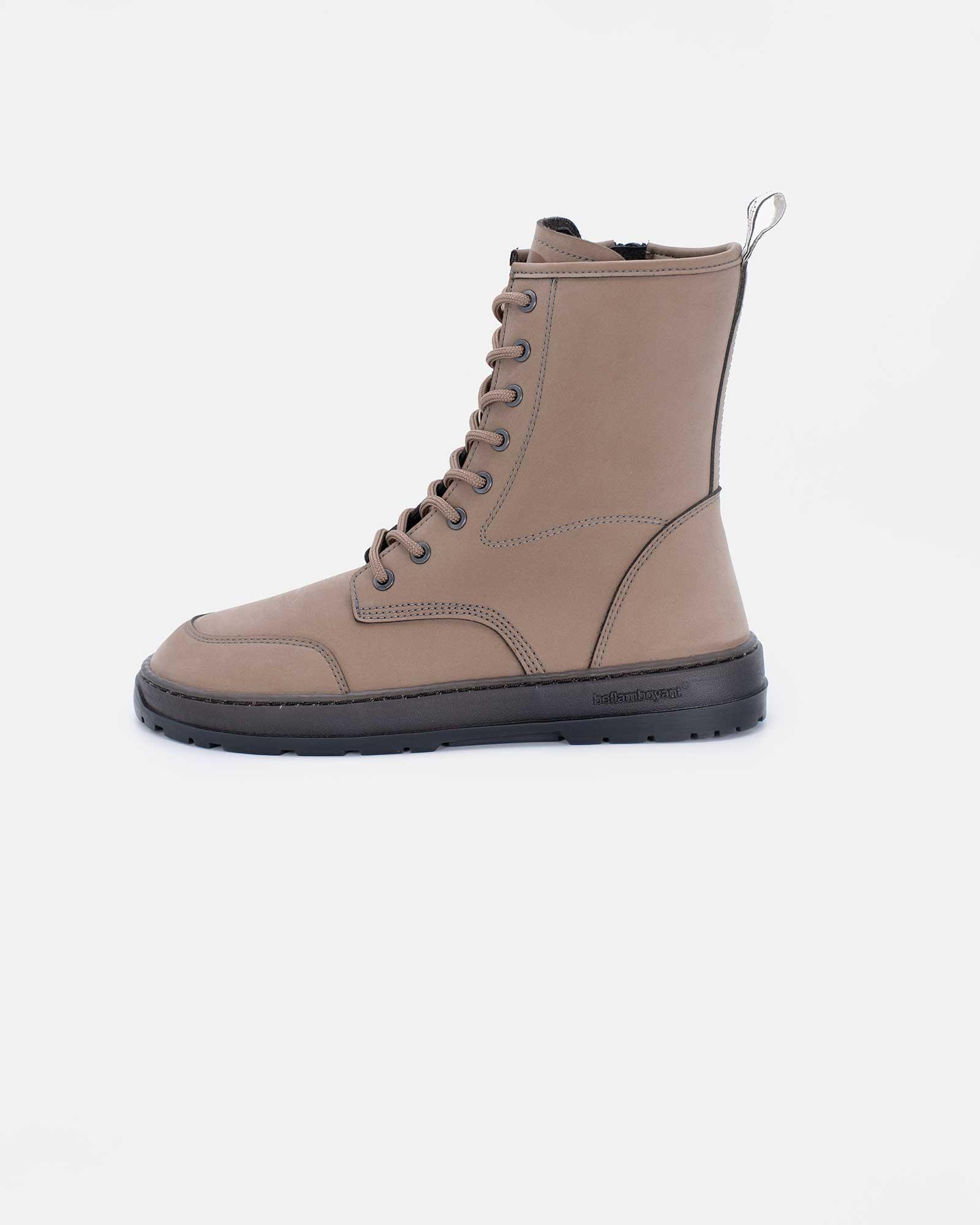 grey-combat-boots-omega-side-view-barefoot-beflamboyant - BEFLAMBOYANT