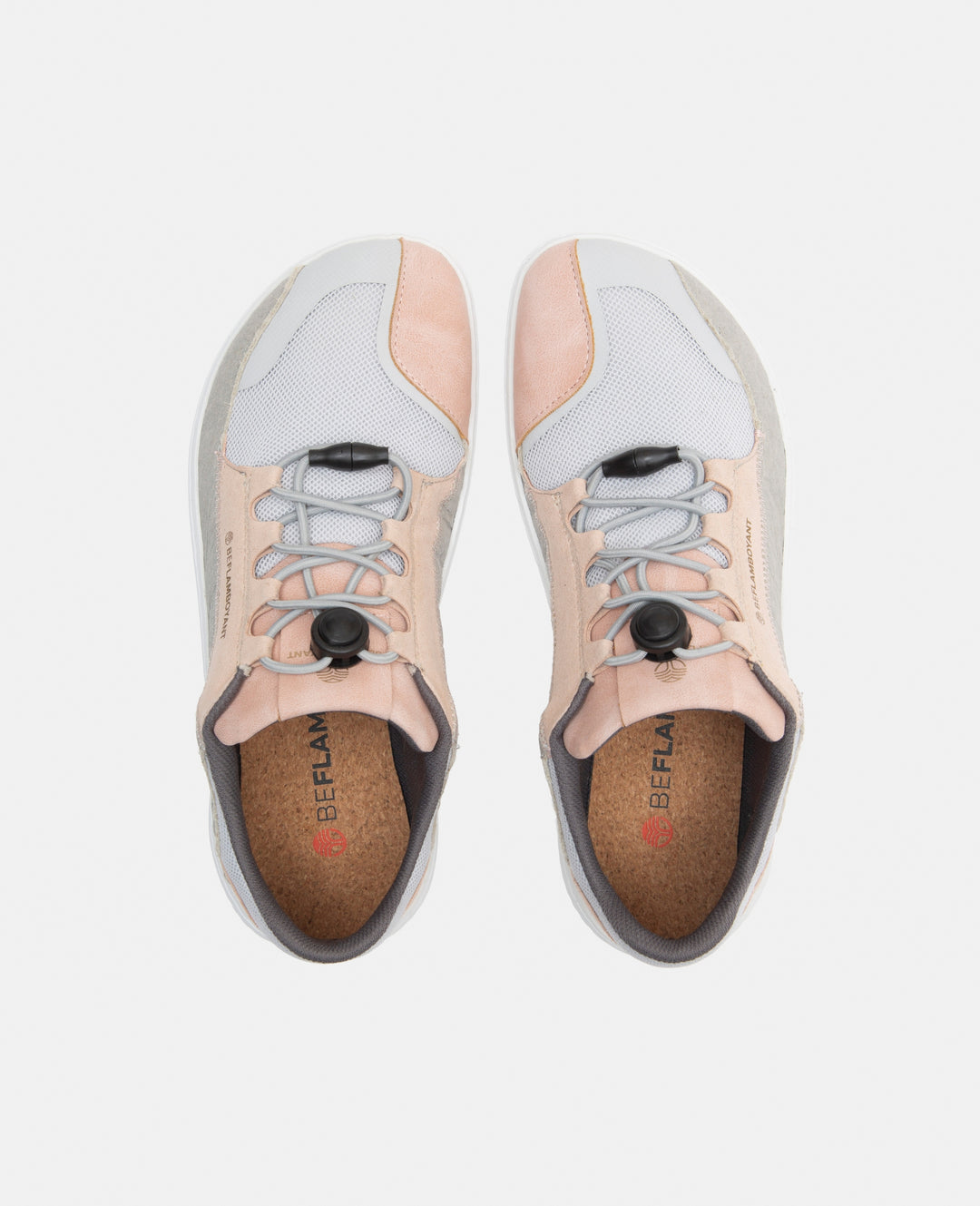 Minimal Grey & Pink Vegan Barefoot Sneakers - BEFLAMBOYANT