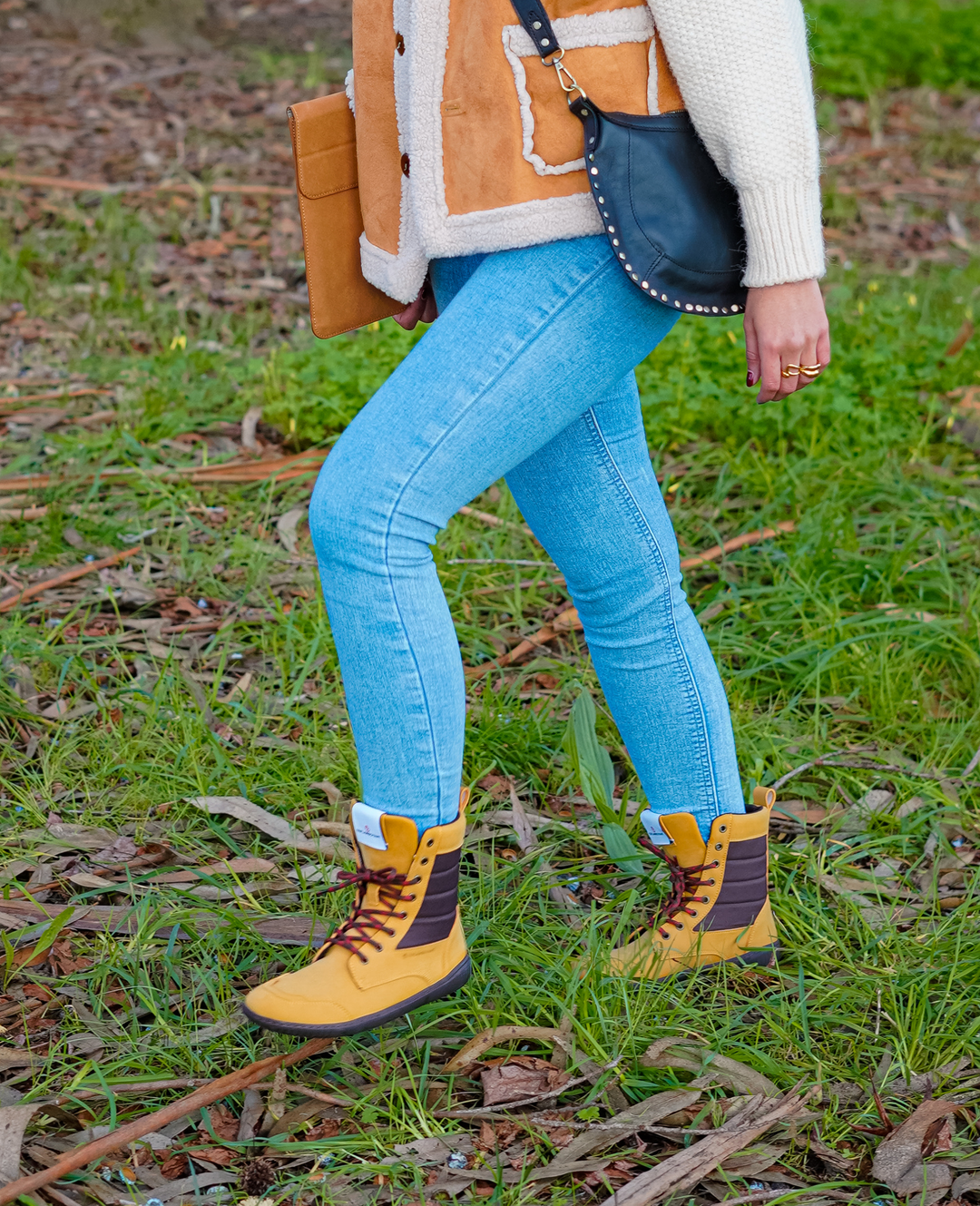 Minimal Yellow Vegan Barefoot Boots