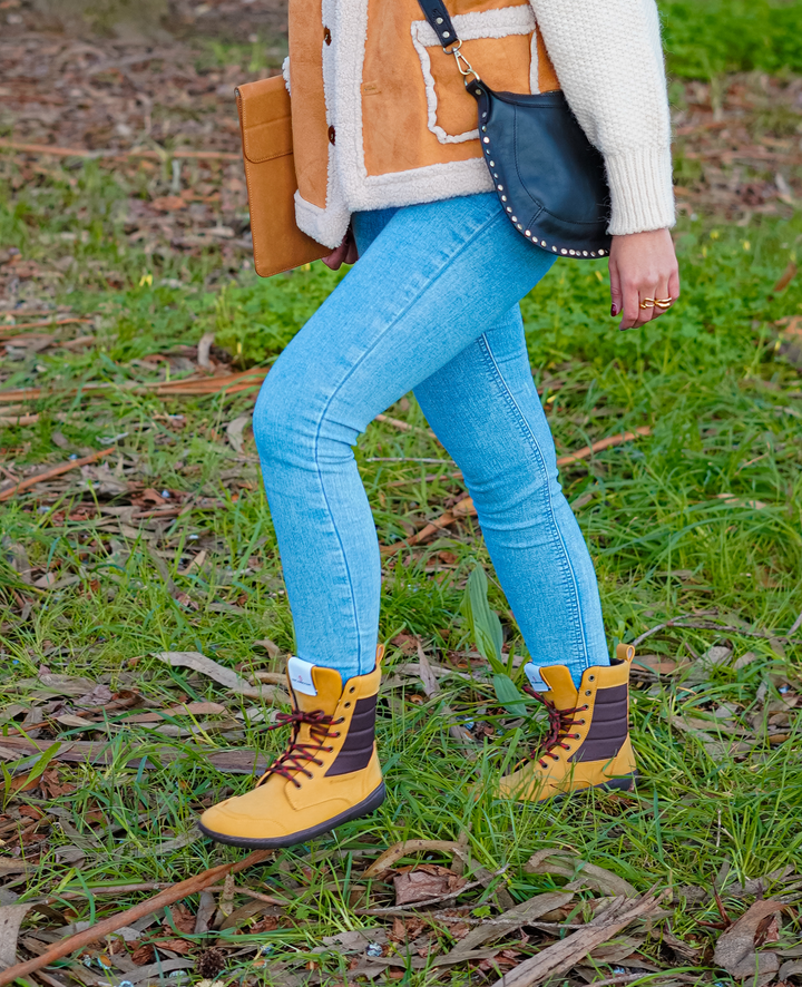 Minimal Yellow Vegan Barefoot Boots - BEFLAMBOYANT