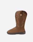 oak cowboy boots barefoot beflamboyant side view