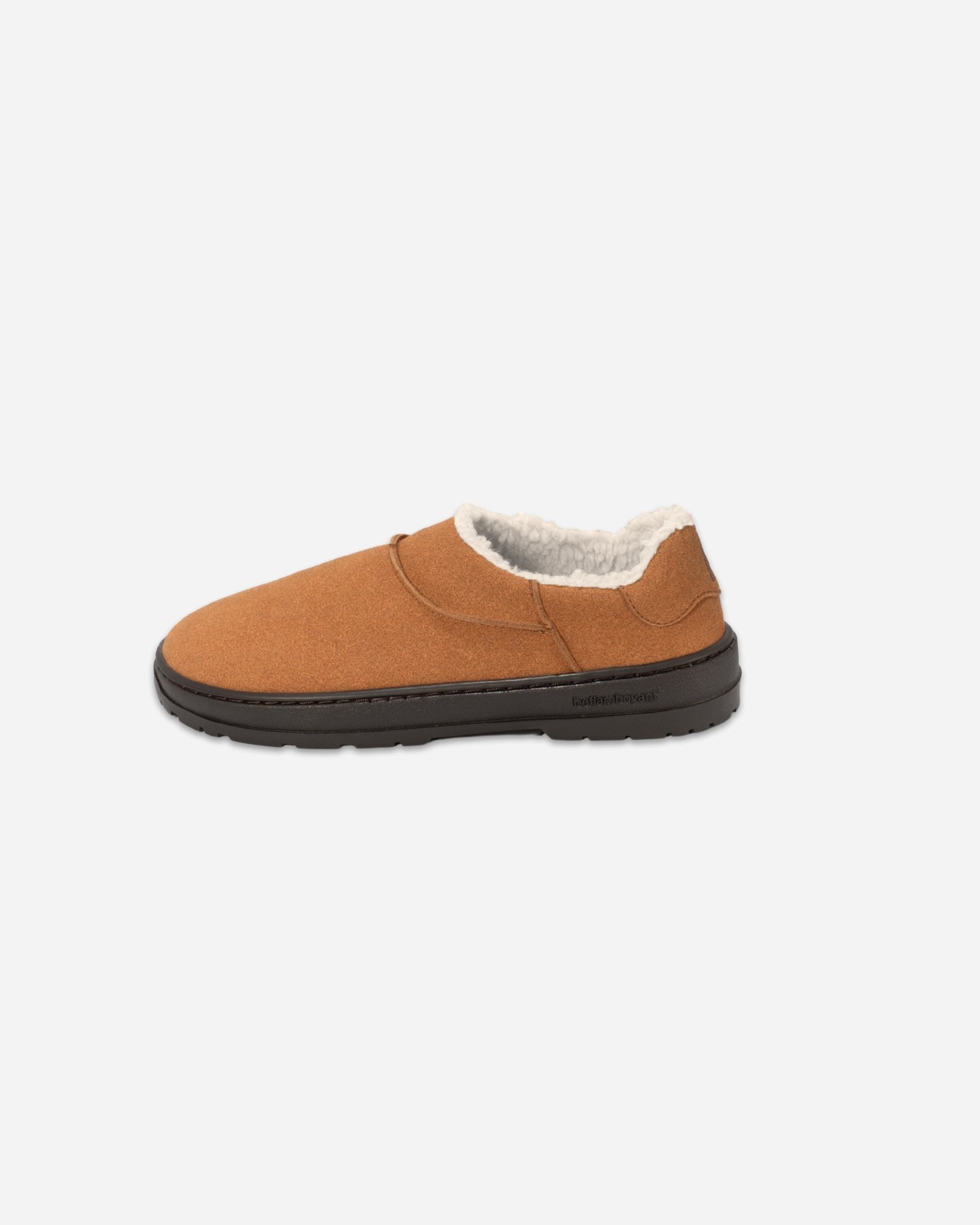 slipper barefoot brown beflamboyant side view