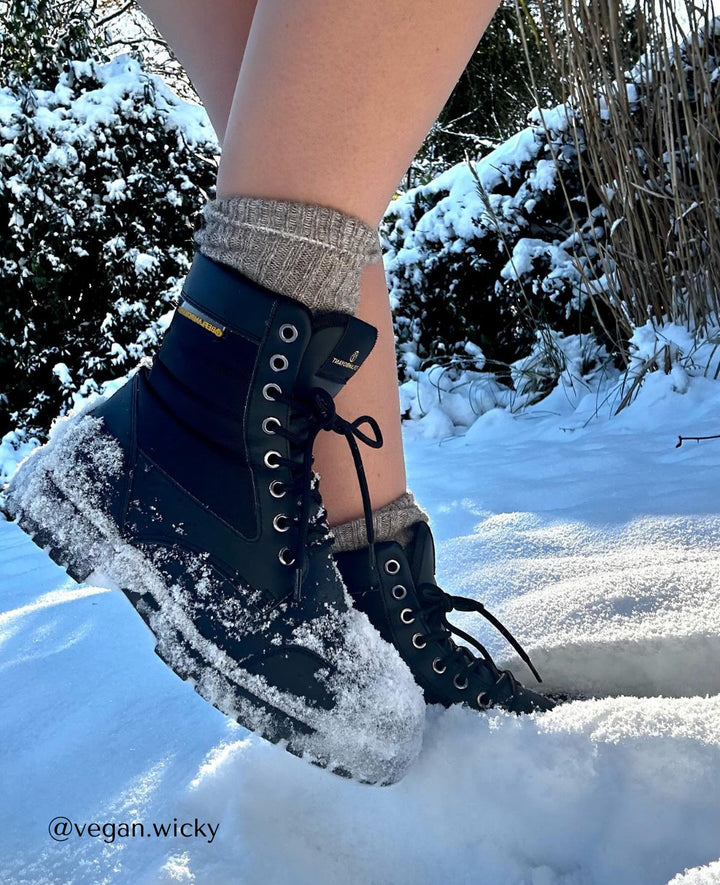Black Coco High Top Vegan Boots - BEFLAMBOYANT